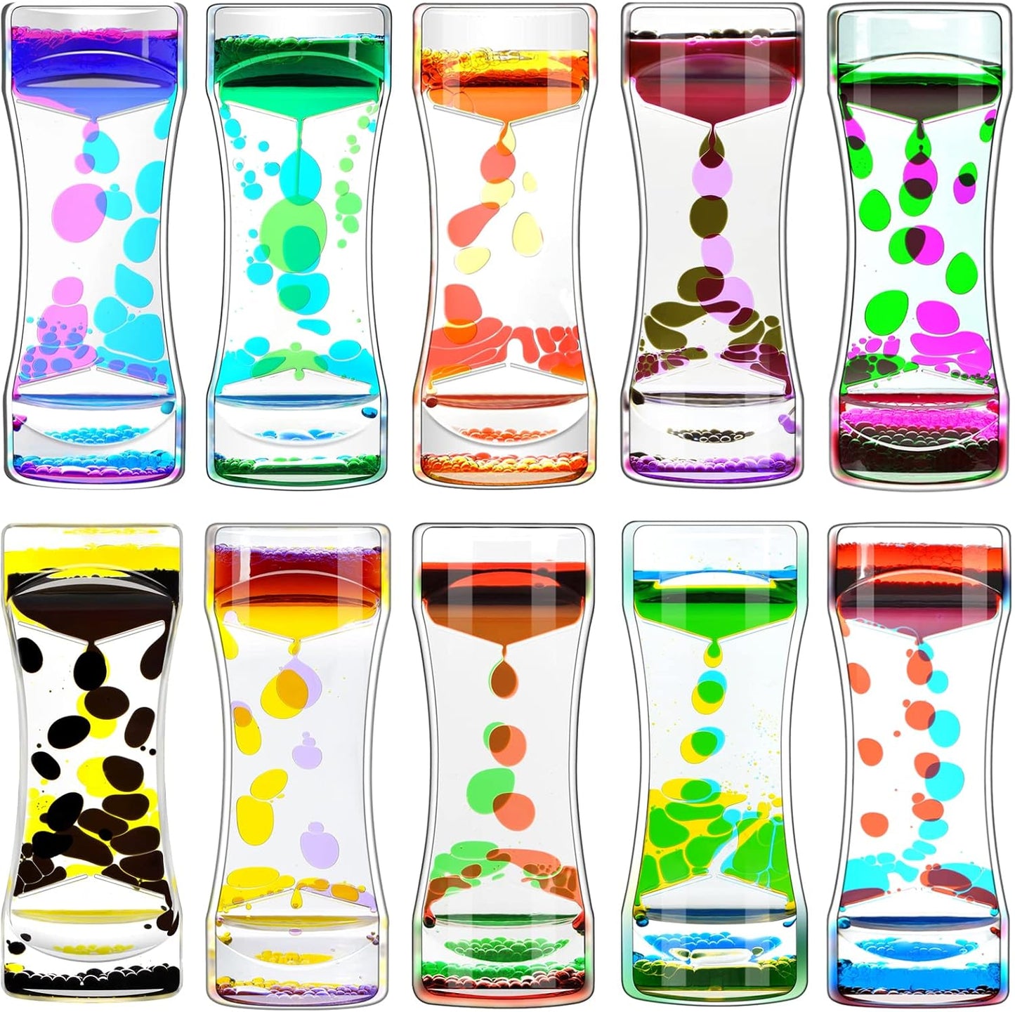 Liquid Motion Bubbler Timer Pack of 10 Great Desktop Colorful Hourglass Liquid Bubbler Small