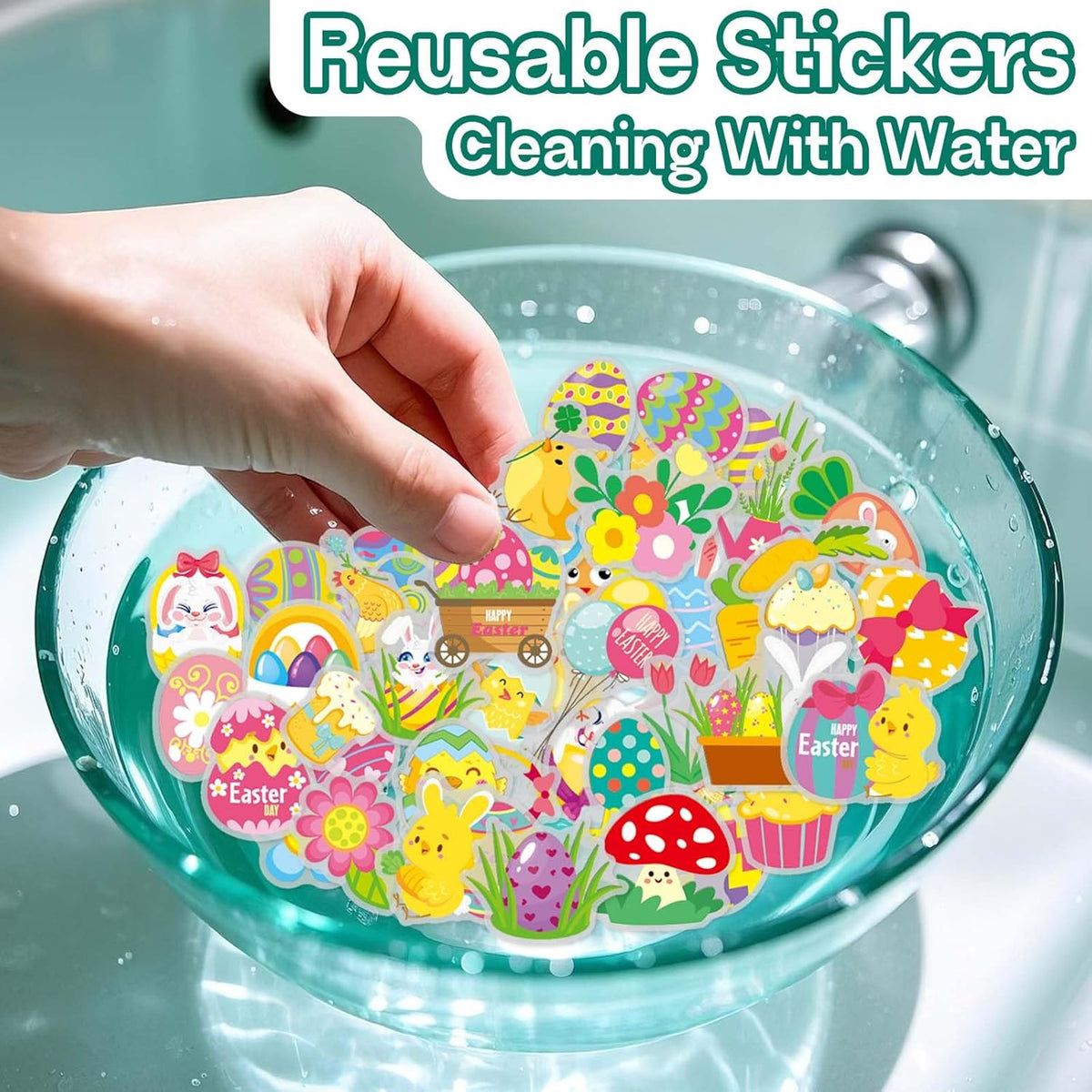 Easter Reusable Sticker Books for Toddlers 1-3, Easter Stickers for Kids, Sticker Book for Toddlers