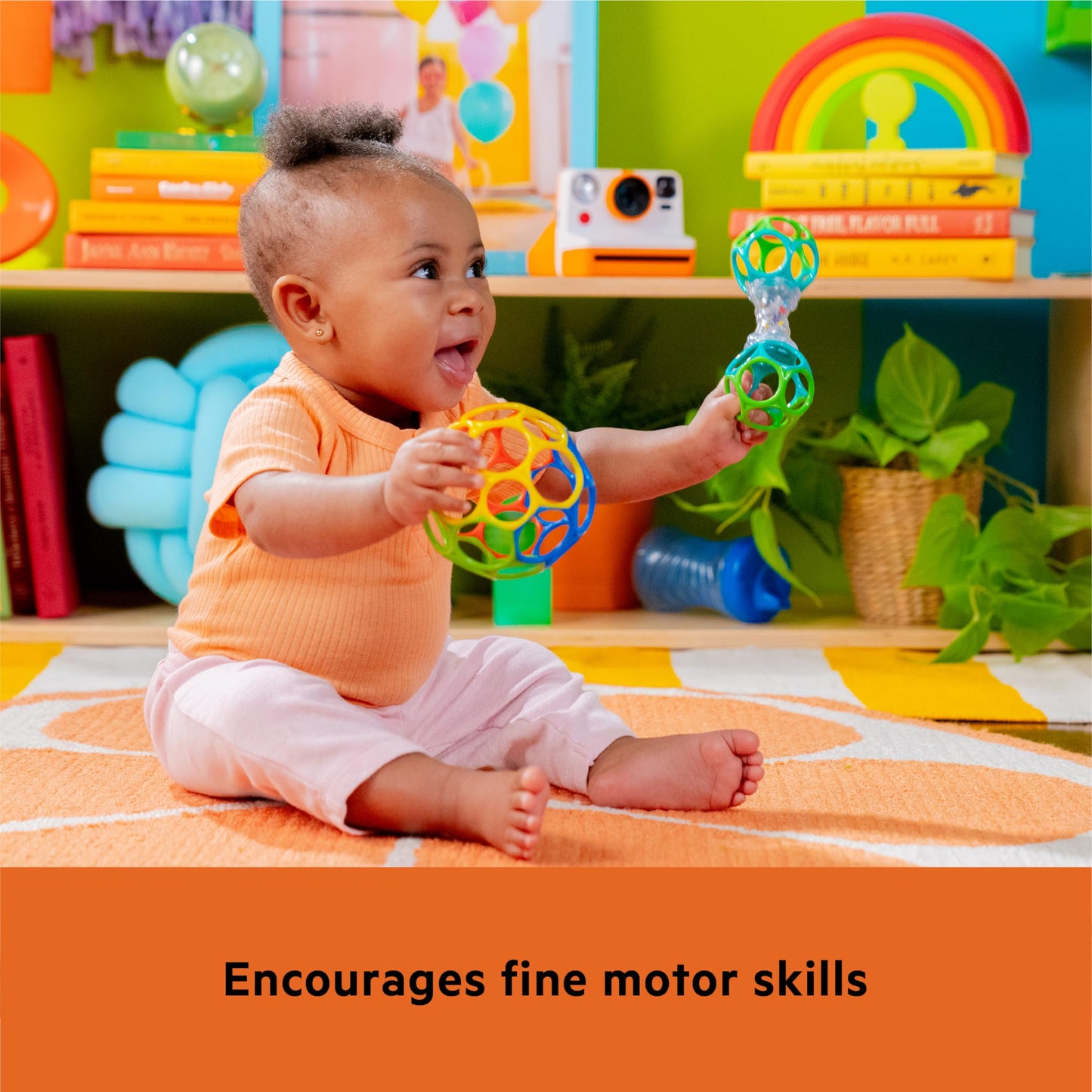 Bright Starts Easy-Grasp Oball Bundle Gift Set - Grasp The Day, Ball and Rattle Toys 2-Pack, BPA