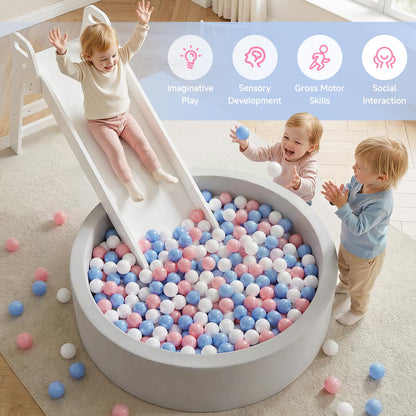 Wilwolfer Foam Ball Pit for Toddlers, Large Baby Ball Pit for Babies with Soft Memory Sponge