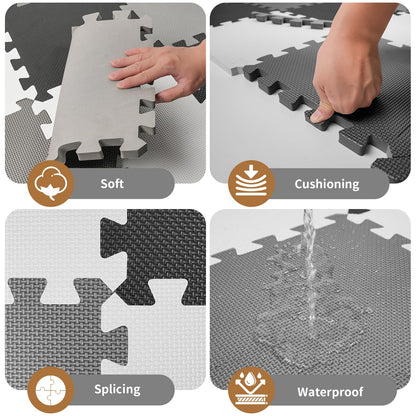 36Pcs Baby Play Mat for Floor, Foam Floor Tiles for Kids with Interlocking, Squares Foam Puzzle
