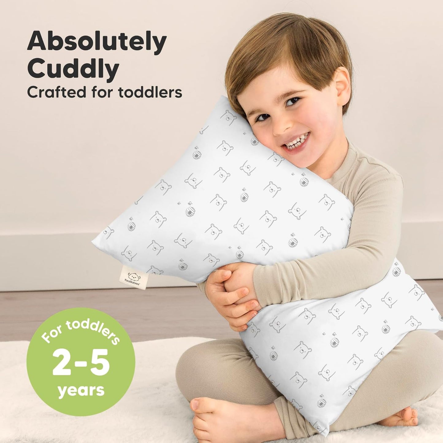 Toddler Pillow with Pillowcase - 13x18 My Little Cuddly Pillow, Viscose Derived From Bamboo Nursery