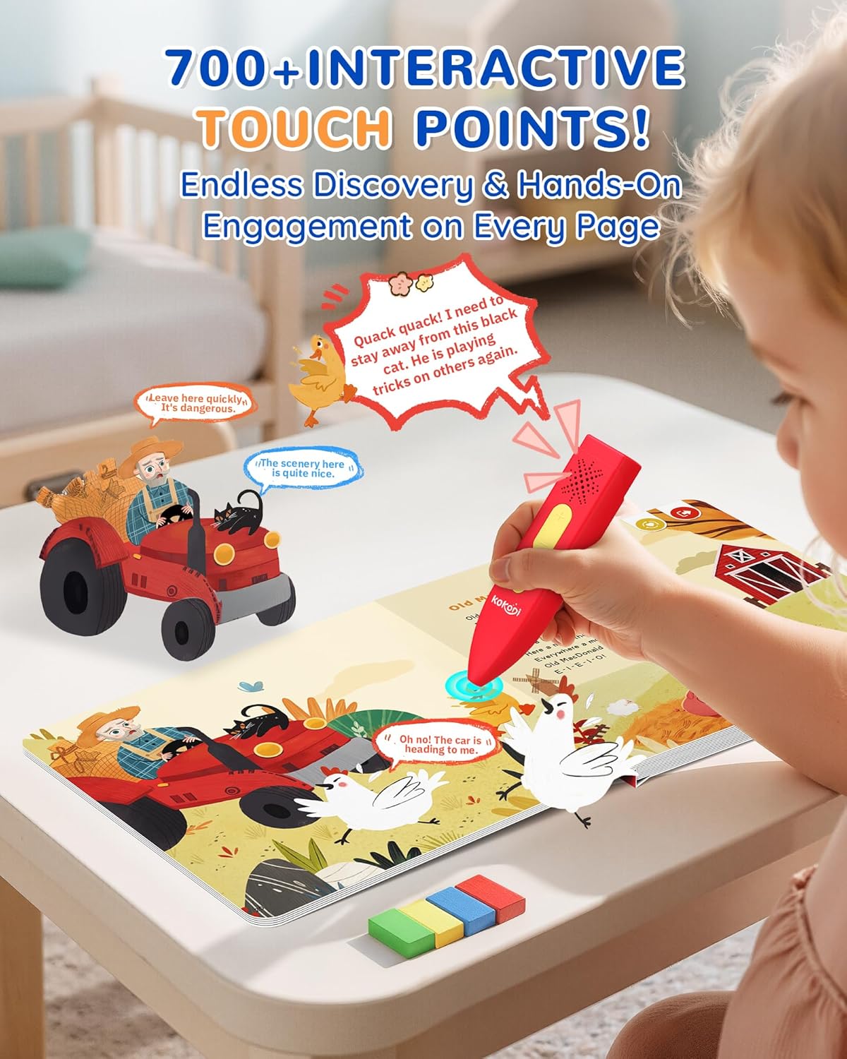 KOKODI Talking Pen Books Set, Interactive Audio Nursery Rhymes with Learning Pen, Educational