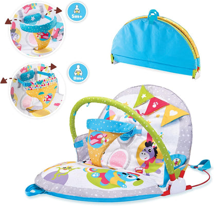 Yookidoo Baby Gym Lay to Sit-Up Playmat. 3-in-1 Newborns Activity Center with Tummy Time Toys
