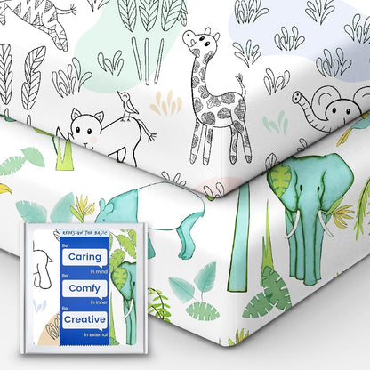 Premium Soft boy Crib Sheets, Ultra Breathable Crib Fitted Sheet, Super Stretchy Baby Bed Sheets