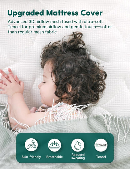 BABELIO Crib Mattress Ultra-Breathable 100% Washable Core Dual Sided Baby Toddler Mattress with