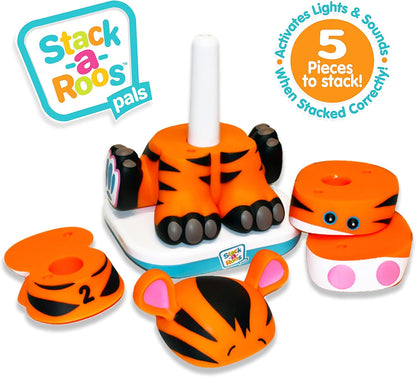 Stack-a-Roos Baby Tiger by Salus Brands - Animal Stacking Toy, Educational Early Learning Toy for