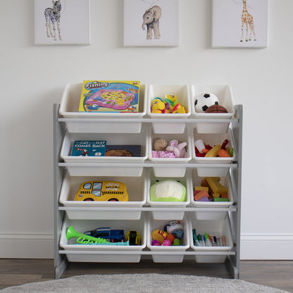 Humble Crew Kids Toy Organizer with 12 Bins, 4 Tier Storage for Playroom