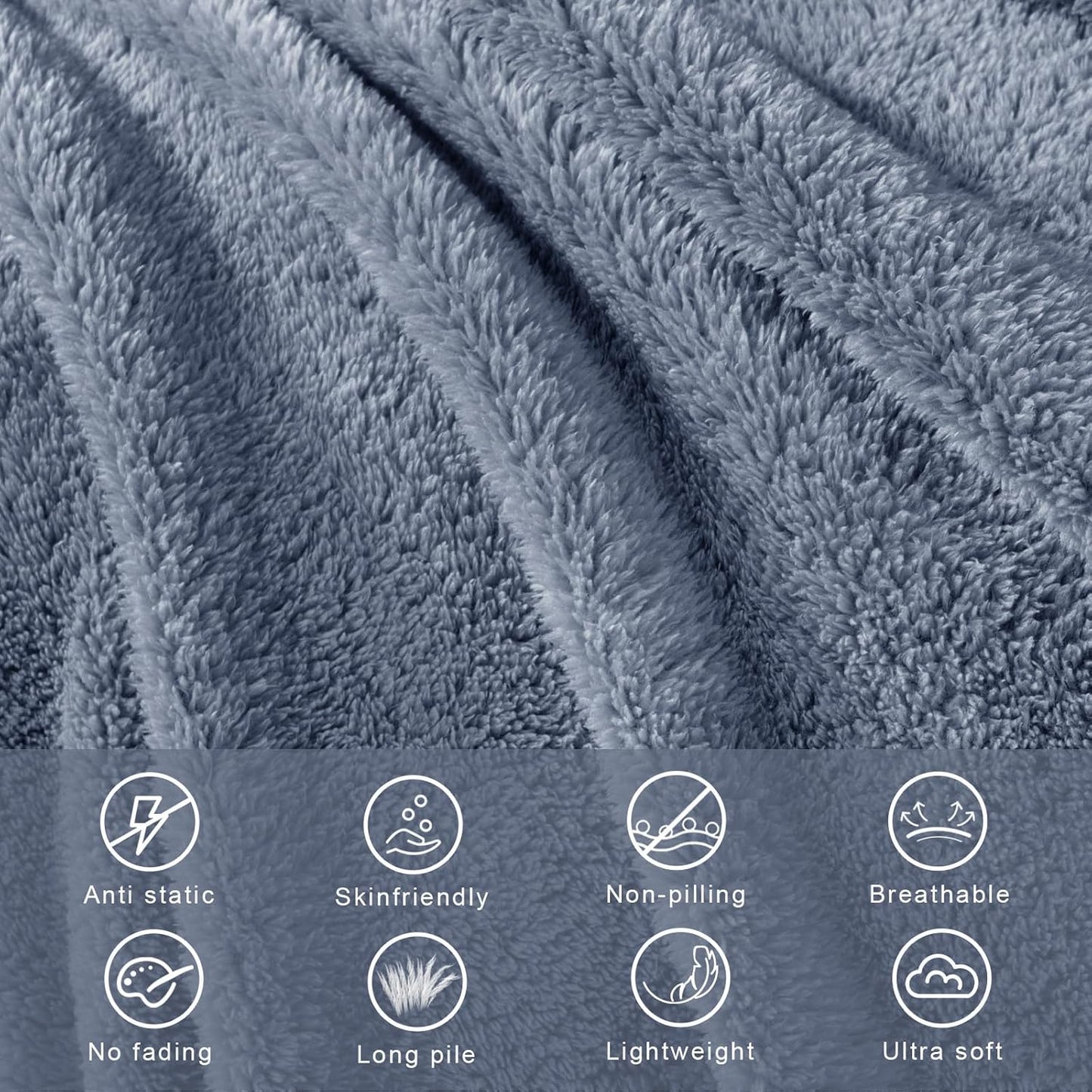 Exclusivo Mezcla Twin Size Flannel Fleece Blanket, Super Soft Velvet Plush Bed Blanket, Fuzzy Cozy