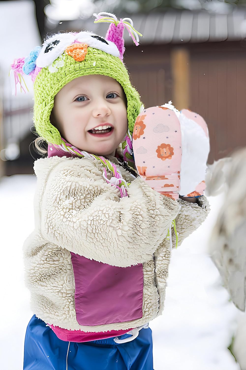 Toddler Gloves Kids Mittens Winter Warm Lined Fleece Gloves Waterproof Snow Baby Mitten for Boys