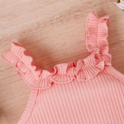 fhutpw Baby Girl Clothes Summer Cute Outfits 3 6 12 18 Months Spaghetti Strap Romper & Floarl