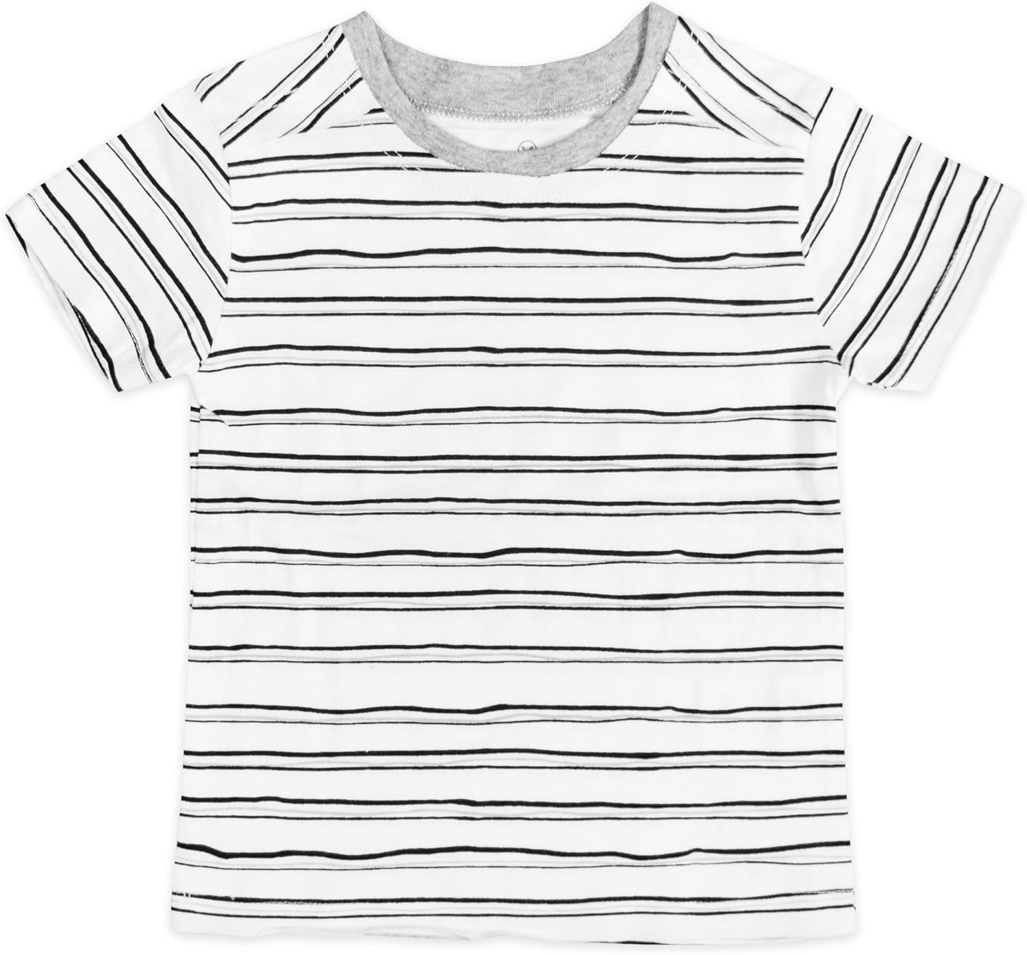 HonestBaby 5-Pack Short Sleeve T-Shirts 100% Organic Cotton Baby, Toddler, Little Kid, Boy, Girl