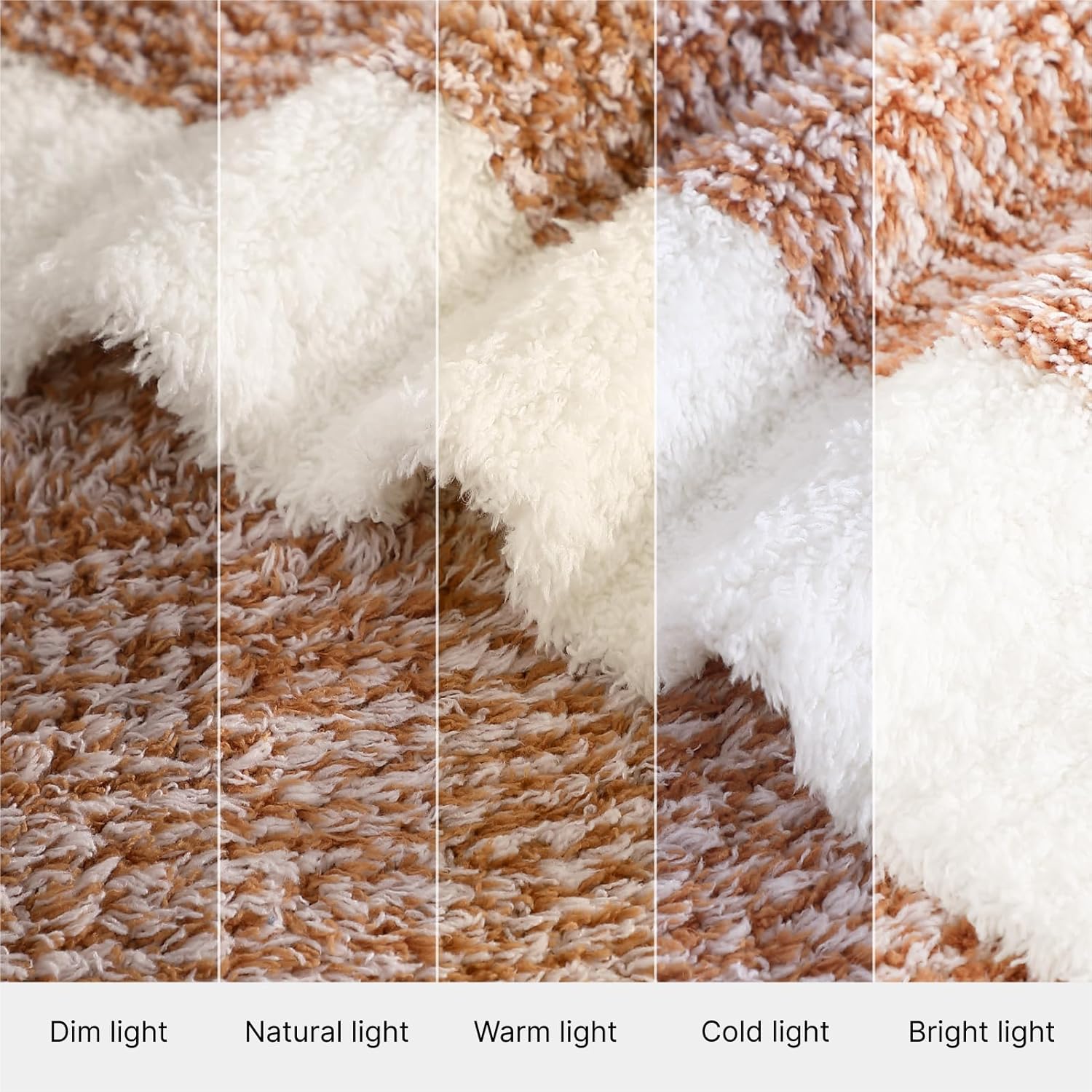 WRENSONGE Throw Blanket Cationic Dyeing Burnt Orange Soft Cozy Fluffy Warm Hand Made Weave Throw