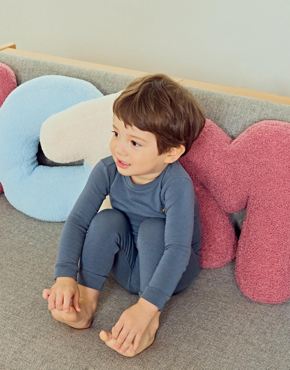 moimoln 6M-8Y Modal Cotton Solid Soft Breathable Baby Toddler Boys Girls Snug fit Pjs Long Sleeve