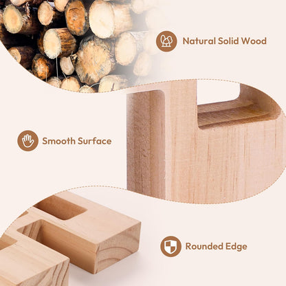 Wooden Building Blocks Set for Kids, 24 PCS Rainbow Gem Cubes Stacking Blocks - 2 Wood House