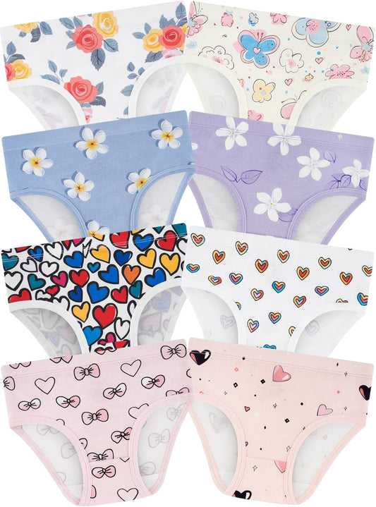 Girls' Underwear,Soft Cotton Tagless Panties for Toddlers' & Little Kids Comfort,Breathable