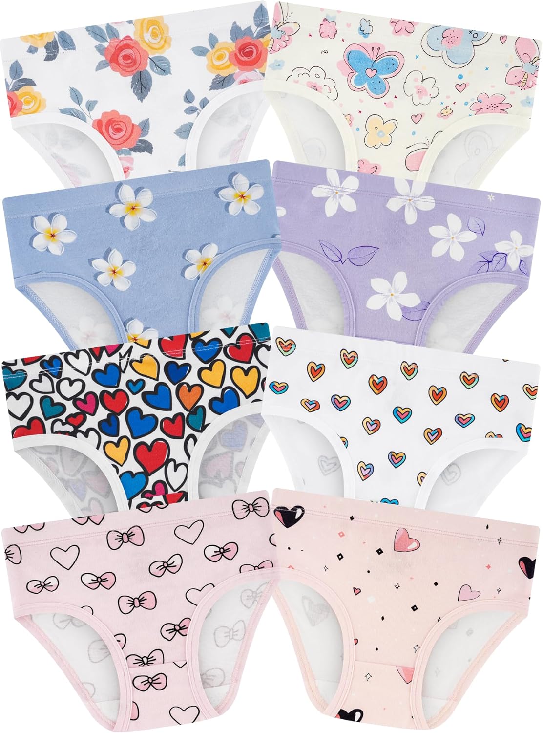Girls' Underwear,Soft Cotton Tagless Panties for Toddlers' & Little Kids Comfort,Breathable
