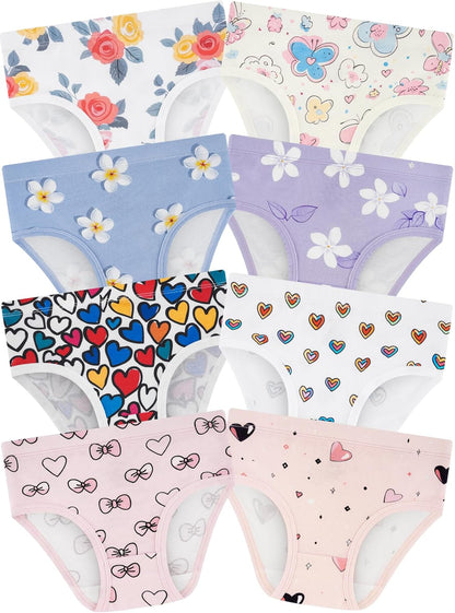 Girls' Underwear,Soft Cotton Tagless Panties for Toddlers' & Little Kids Comfort,Breathable