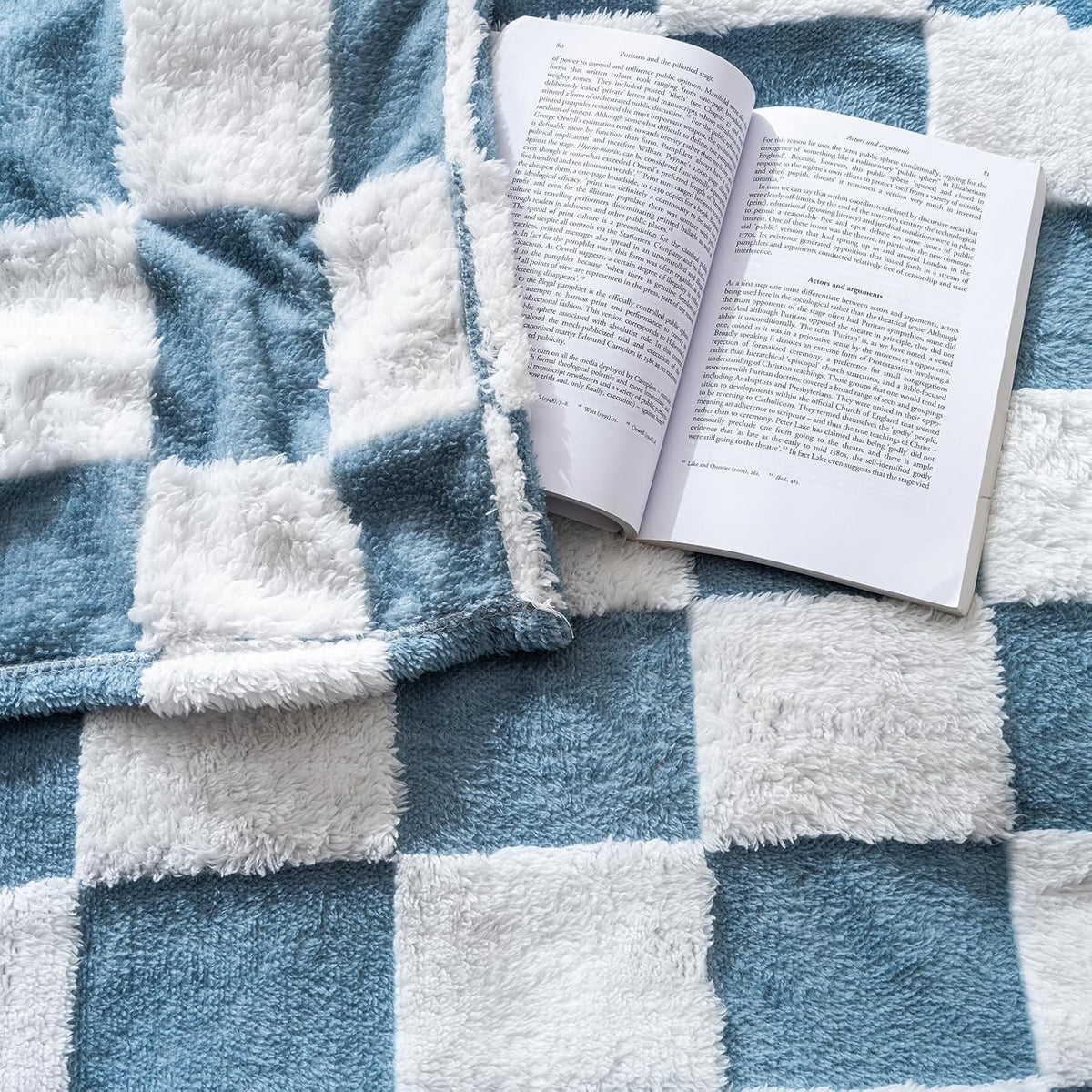 Fleece Baby Blanket for Boys 3D Checkerboard Design, Warm Cozy and Fluffy Infant Newborn Toddler
