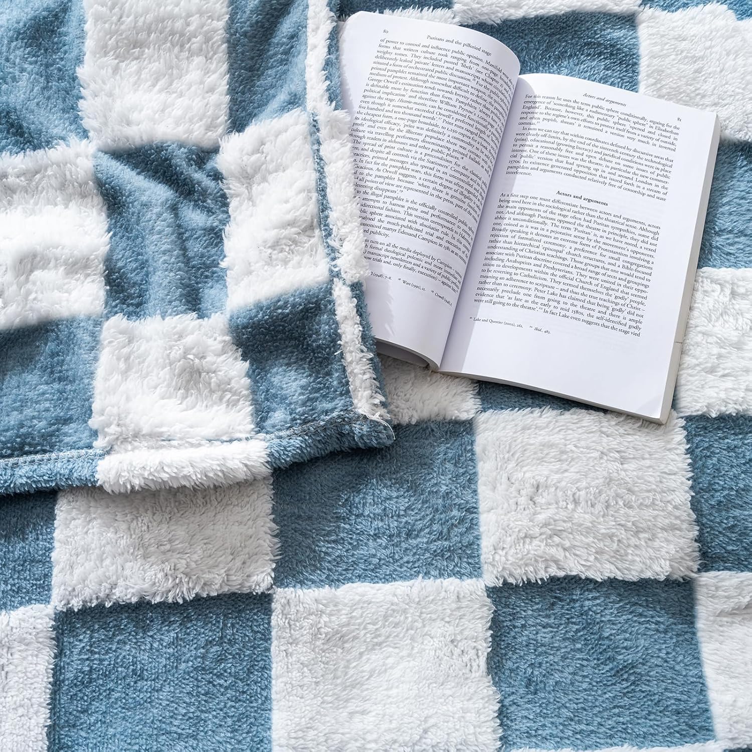 Fleece Baby Blanket for Boys 3D Checkerboard Design, Warm Cozy and Fluffy Infant Newborn Toddler