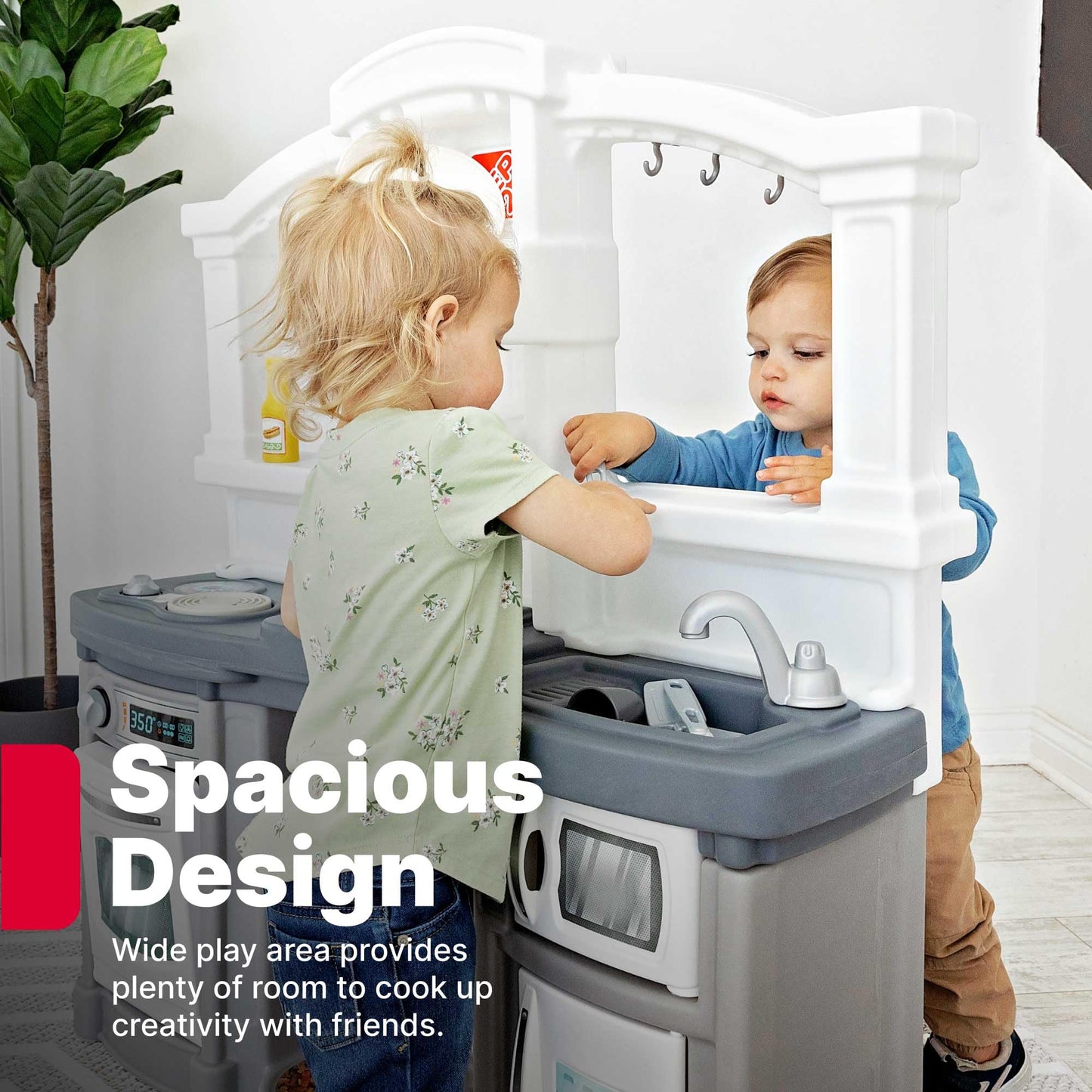 Step2 Fun with Friends Kids Kitchen Playset, Indoor/Outdoor Kitchenette with Lights & Sounds