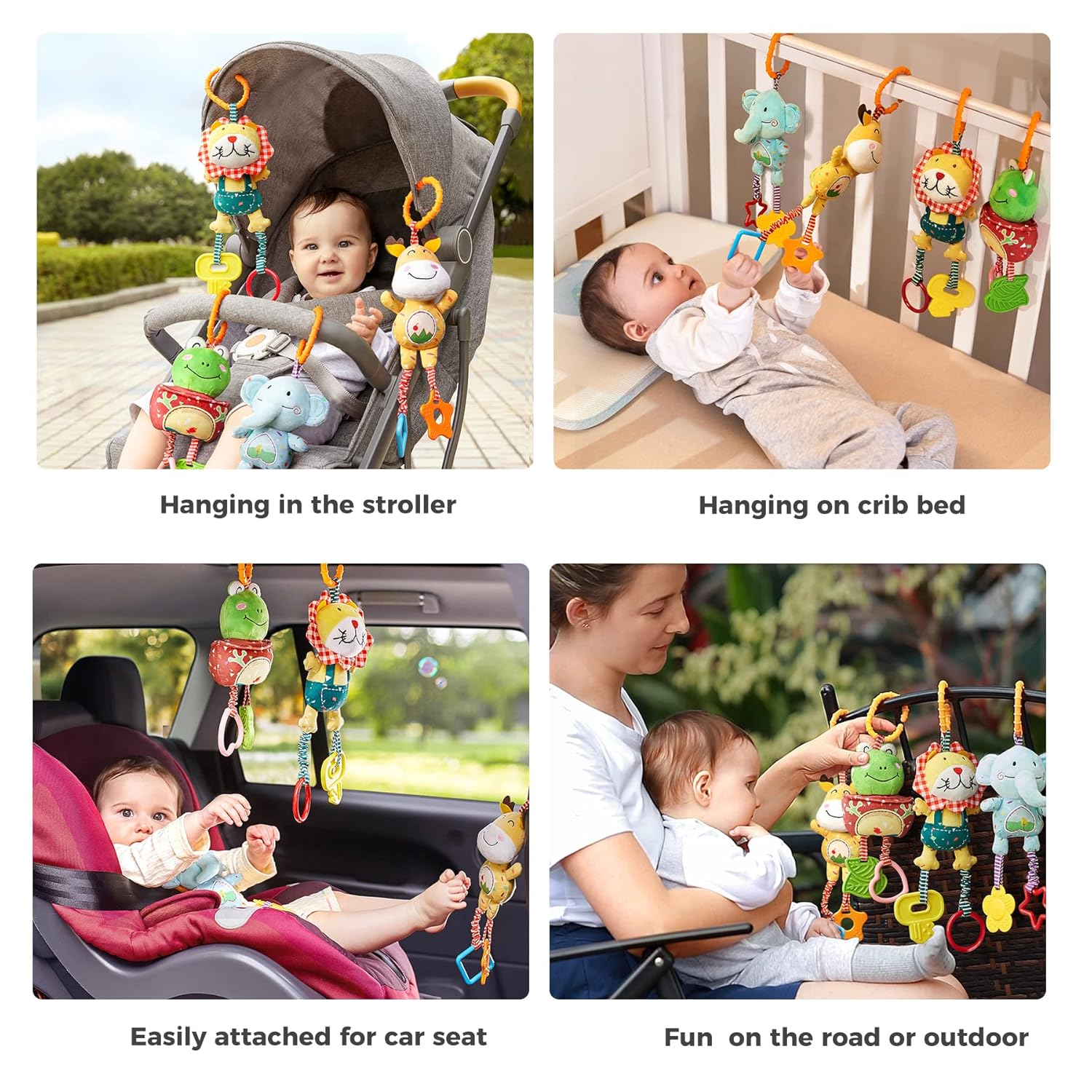 TUMAMA Baby Toys for 0, 3, 6, 9, 12 Months, Handbells Baby Rattles, Soft Plush Early Development