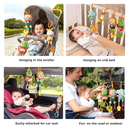 TUMAMA Baby Toys for 0, 3, 6, 9, 12 Months, Handbells Baby Rattles, Soft Plush Early Development