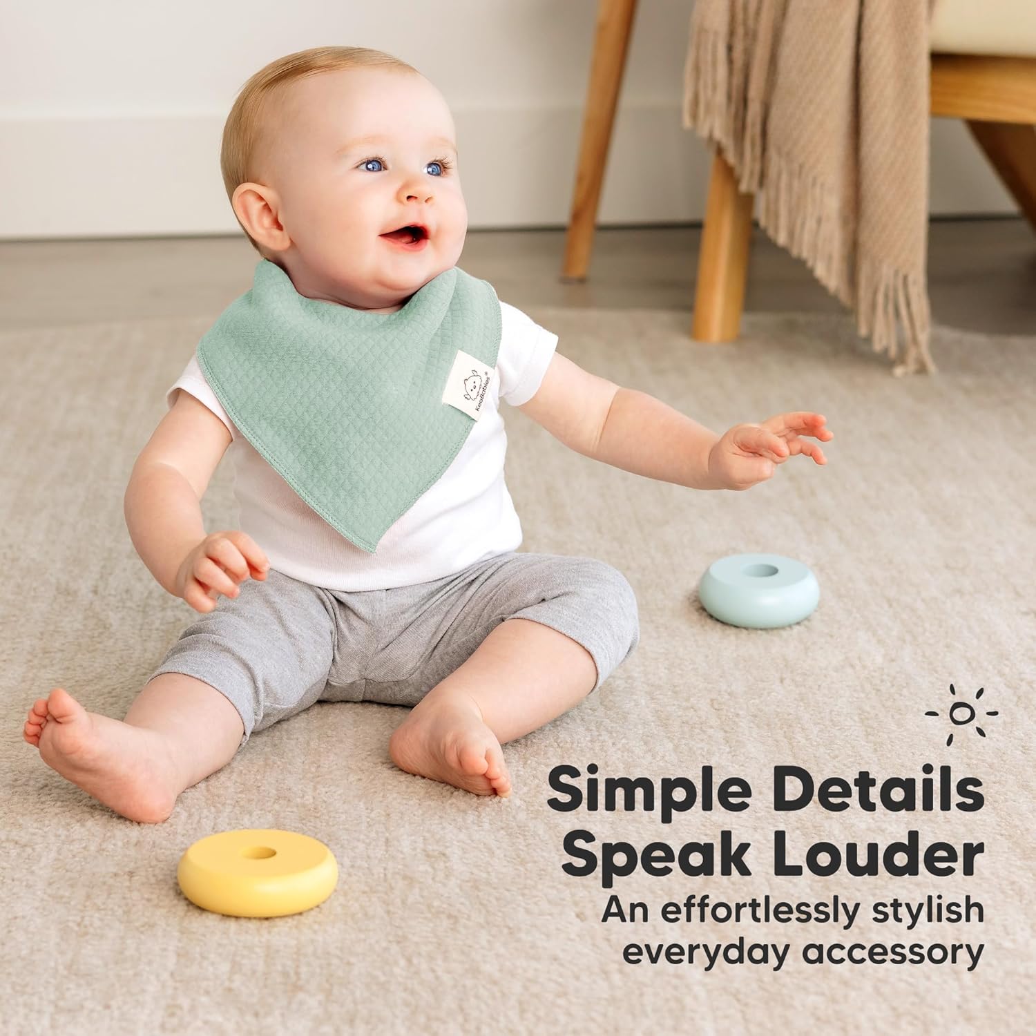 KeaBabies 8-Pack Bandana Bibs for Baby Girls, Boys - Organic Cotton Baby Bibs for Drooling &