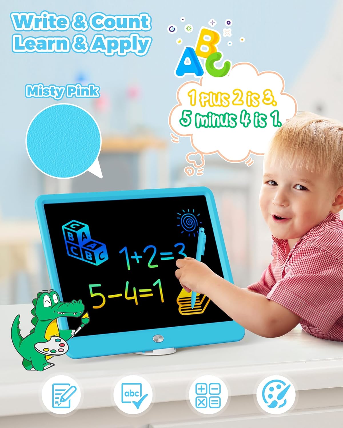 KOKODI LCD Writing Tablet, 16 Inch Colorful Toddler Doodle Board Drawing Tablet, Erasable Reusable