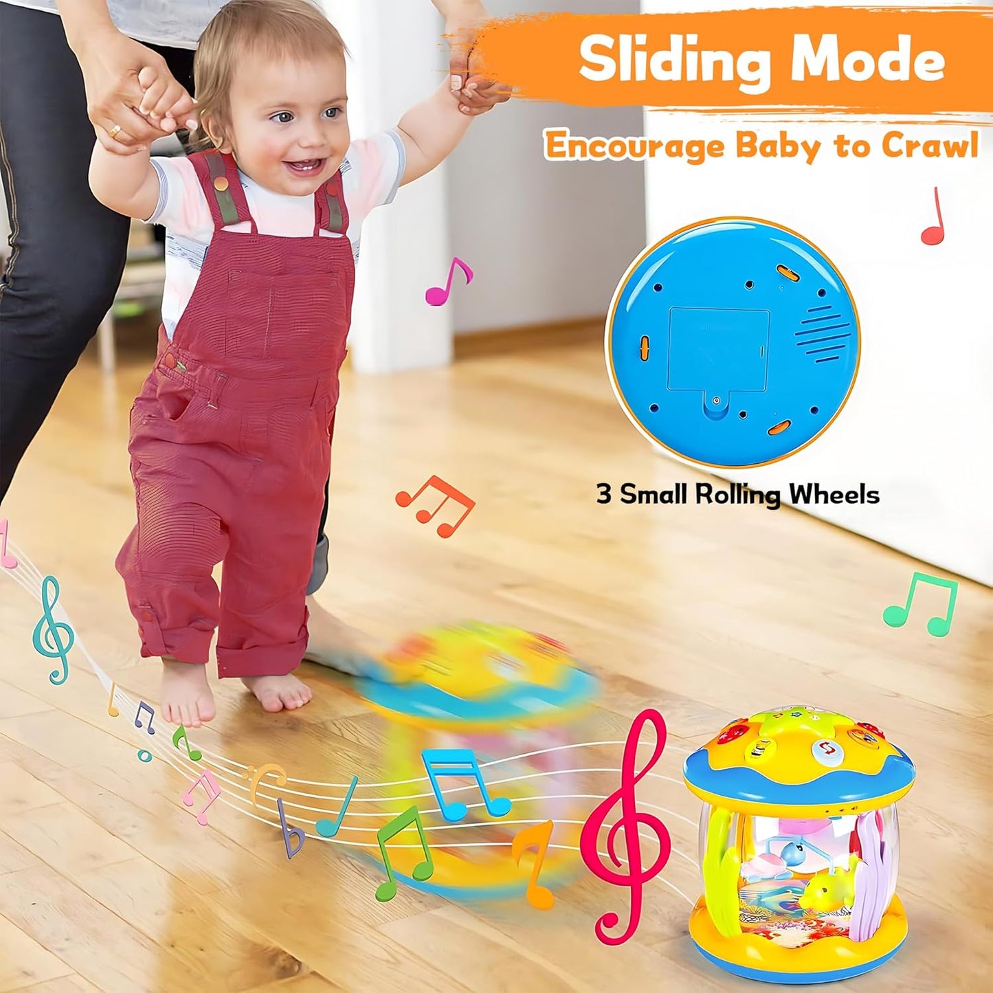 Baby Toys 6 to 12 Months - Musical Rotating Light Up Infant Toys, Early Learning Toys Baby Crawling