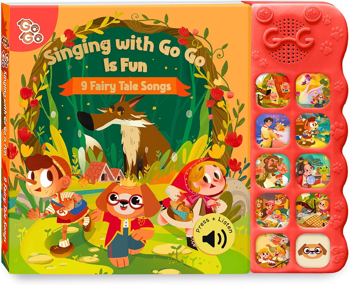 GO GO 9 Fairy Tale Songs: Interactive Sound Book, Musical Books for Toddlers 1-3, Talking Books for