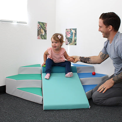 Factory Direct Partners 13383 SoftScape Step Up and Slide Corner Climber, Indoor Active Play