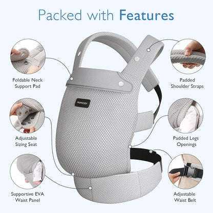 Momcozy Breathable Mesh Baby Carrier, Ergonomic and Lightweight Infant Carrier for 7-44lbs with