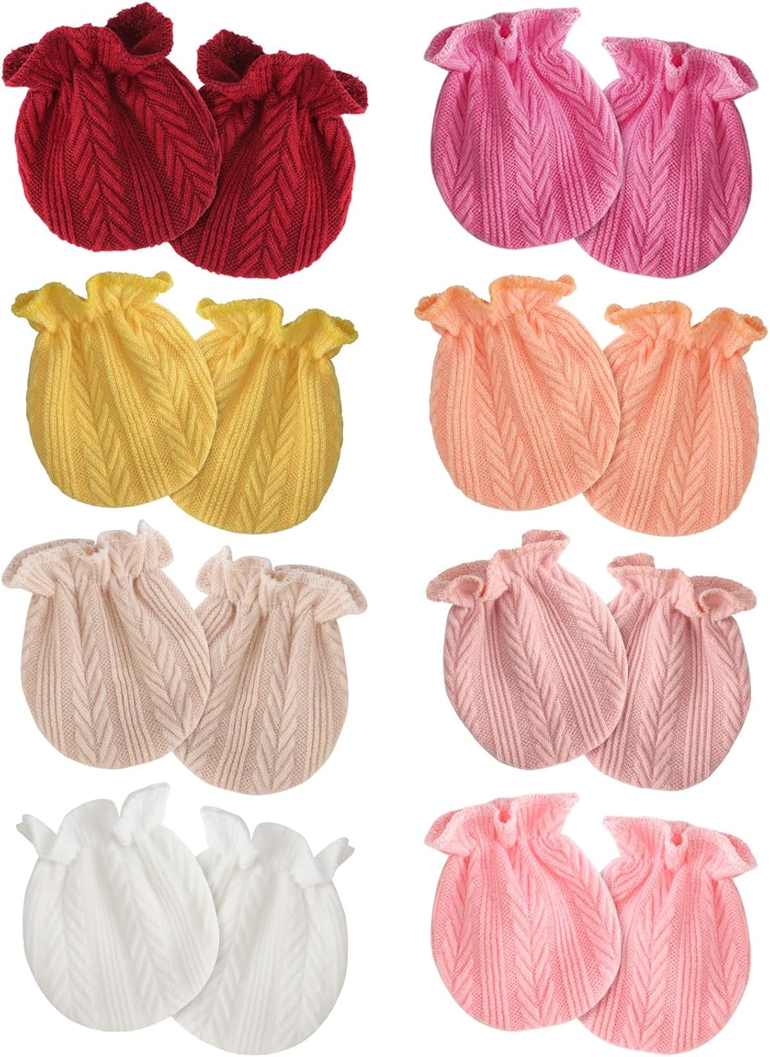 Newborn Baby Mittens No Scratch Cotton Elastic Wrist Gloves Infant Toddler Mittens for Baby Boy