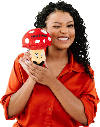 Mushroom Foodie Plushie, Funny Pun Meme Gag Gift, White Elephant, Stocking Stuffer Present, Great