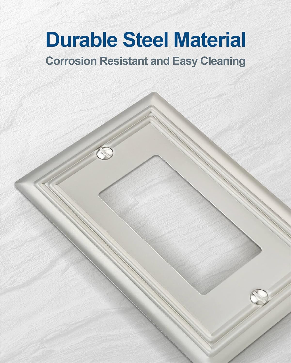 4-Pack Decorator Wall Plate, for Dimmer Switch, GFCI Outlet and Receptacal, Satin Nickel Outlet
