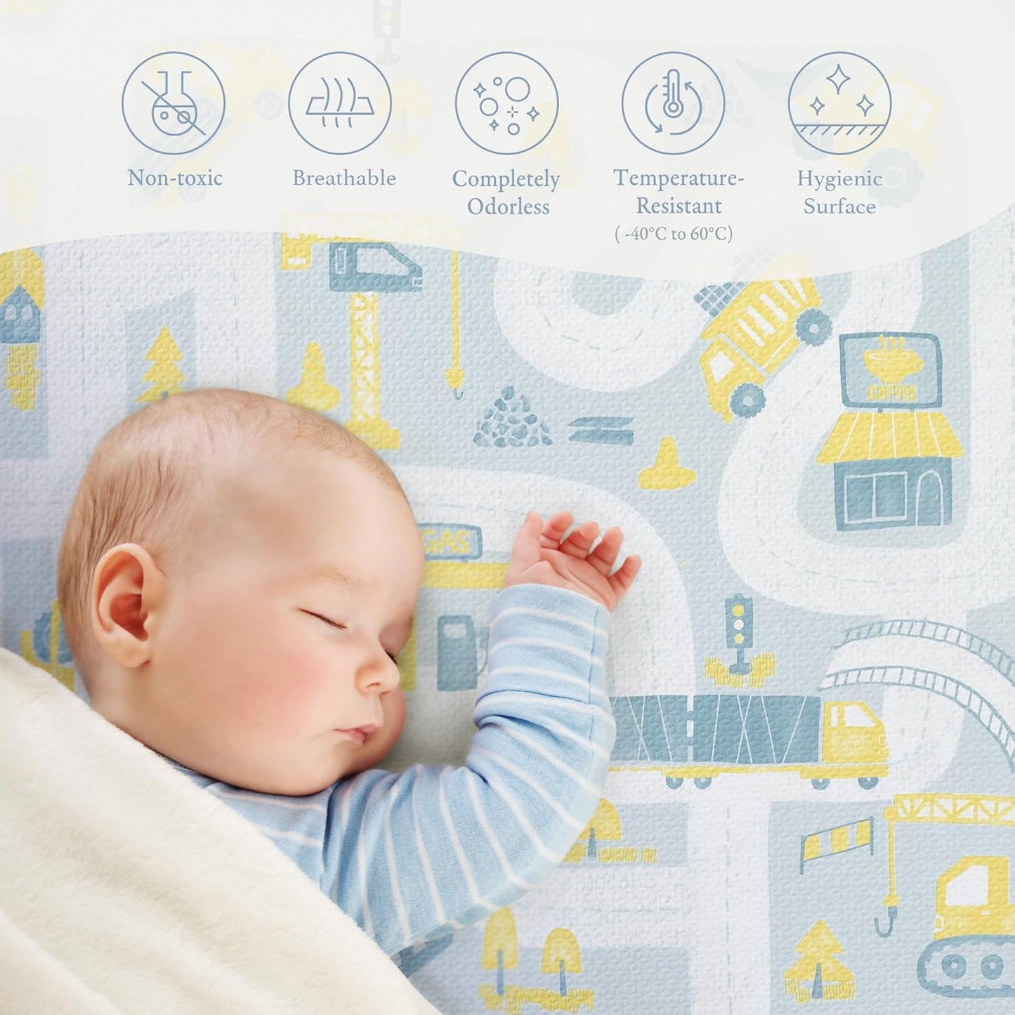 Premium Baby Foam Play Mats -Stylish Floor & Exercise Puzzle Mat for Toddlers & Kids- 6 Soft