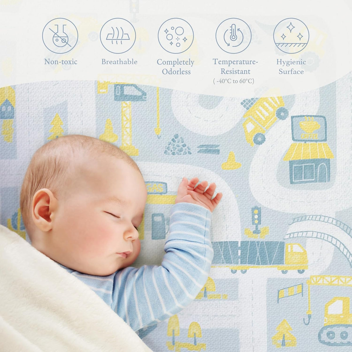 Premium Baby Foam Play Mats -Stylish Floor & Exercise Puzzle Mat for Toddlers & Kids- 6 Soft