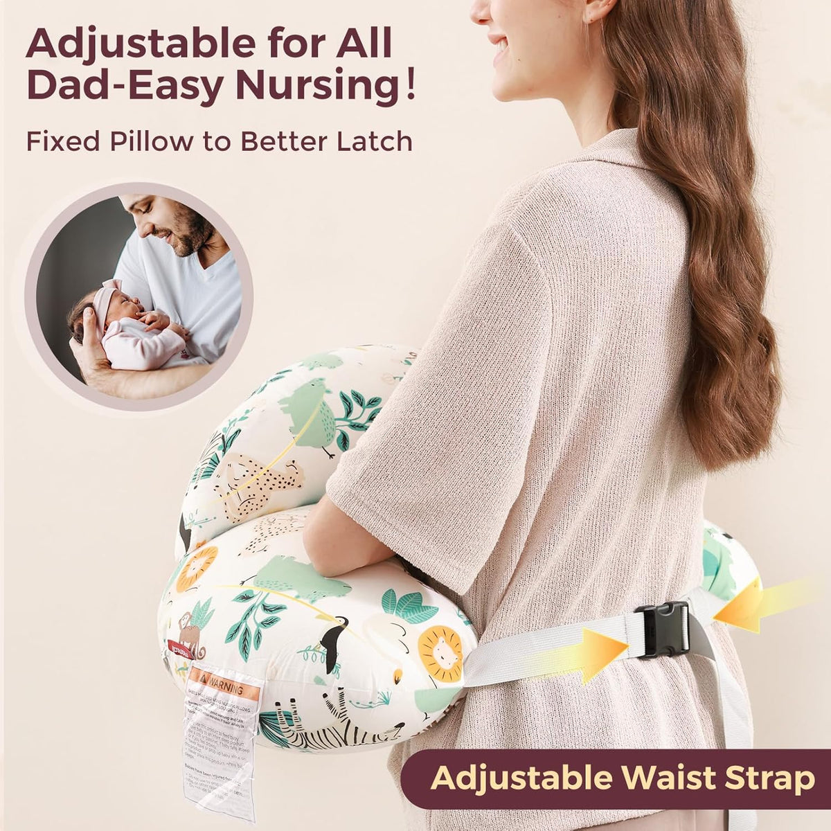 Momcozy Pioneering Safety Fence Nursing Pillow for Breastfeeding- Wider Feeding Pillows for More