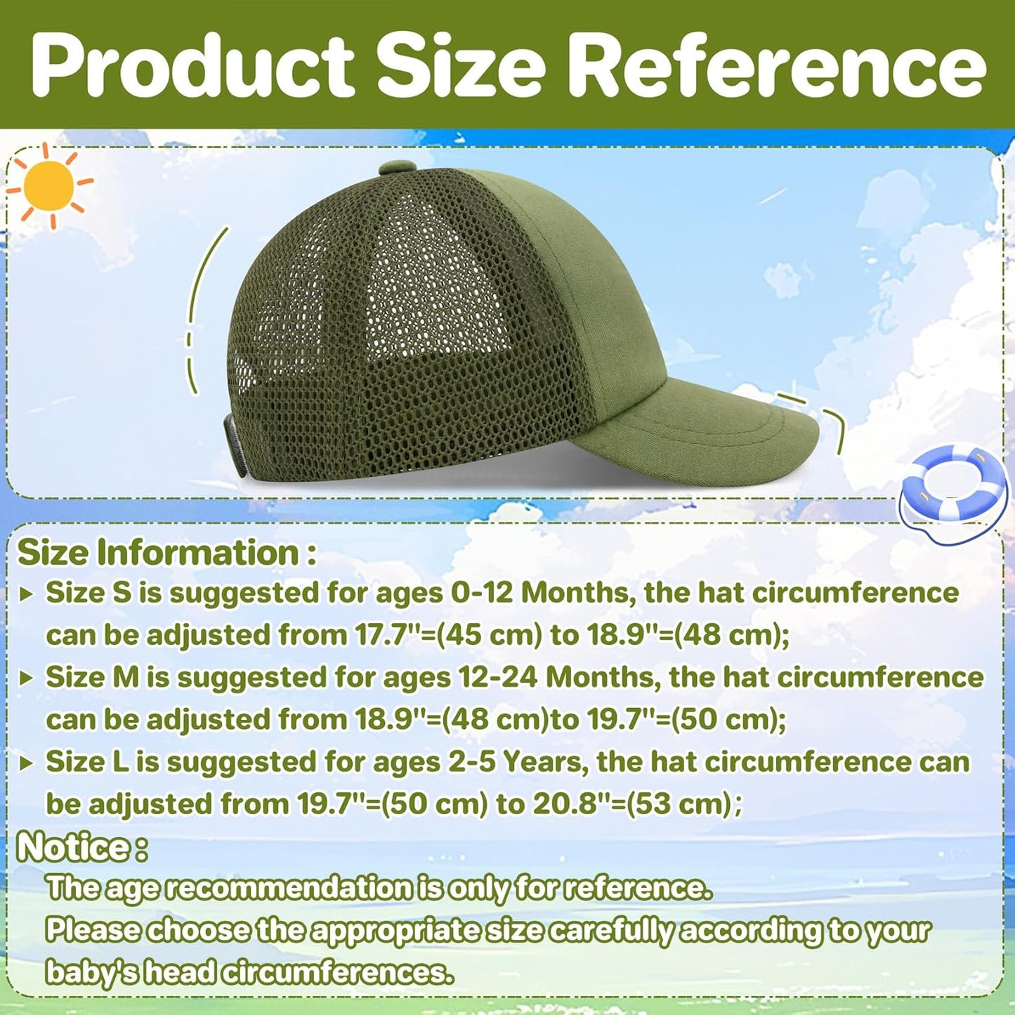 qikqik Baby Baseball Cap Toddler Baseball Hat with Mesh Infant Sun Hat UPF 50+ Baby Ball Cap