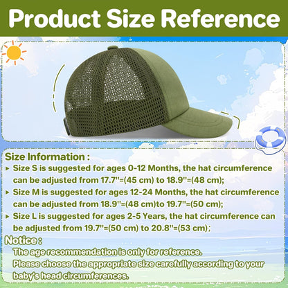 qikqik Baby Baseball Cap Toddler Baseball Hat with Mesh Infant Sun Hat UPF 50+ Baby Ball Cap