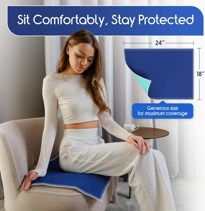 Inspire Waterproof Chair Pad, Dark Colored to Hide Stains, 18 x 24 – Quilted, for Incontinence