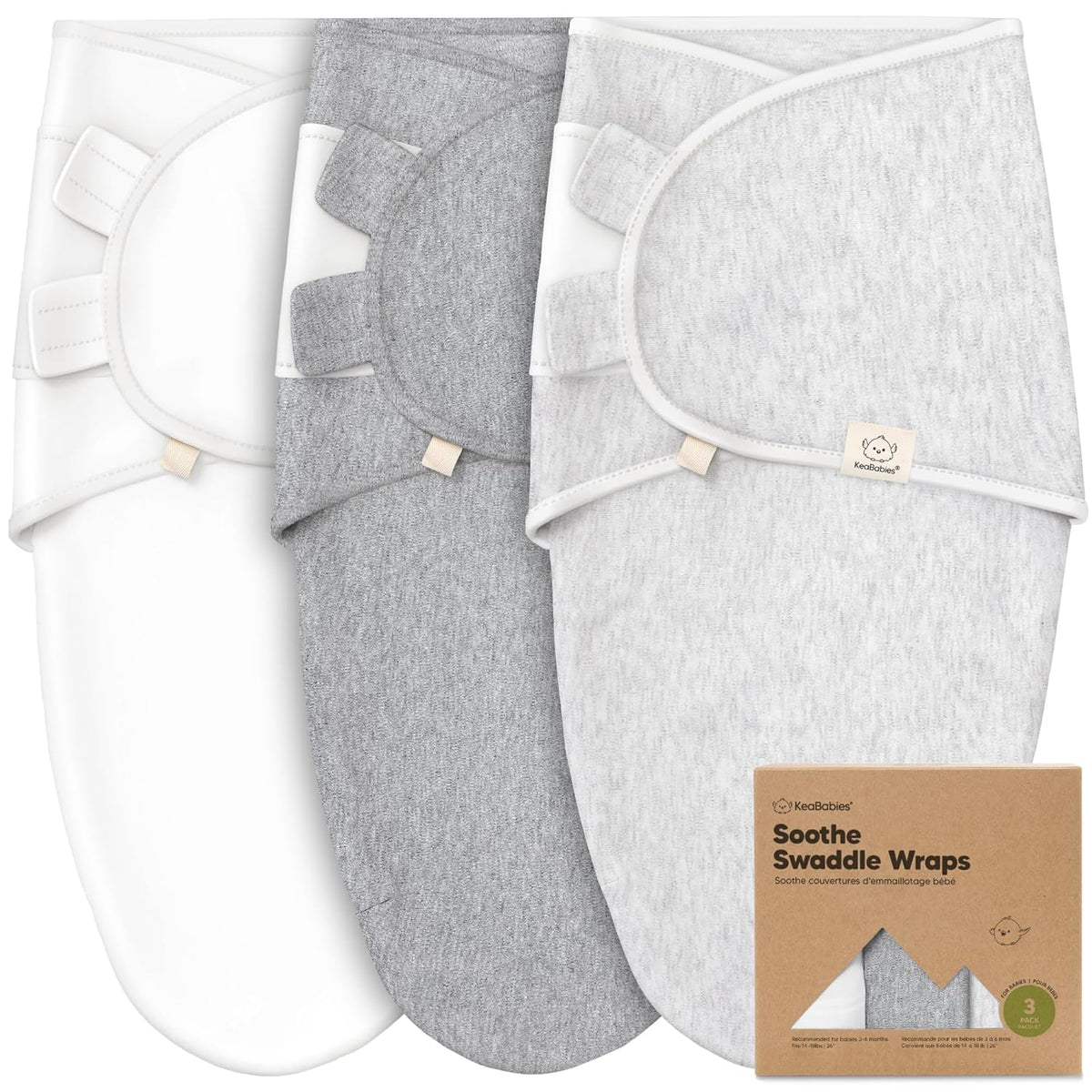 3-Pack Organic Baby Swaddle Sleep Sacks - Swaddles for Newborns, Infant 3-6 Months, Baby Girls
