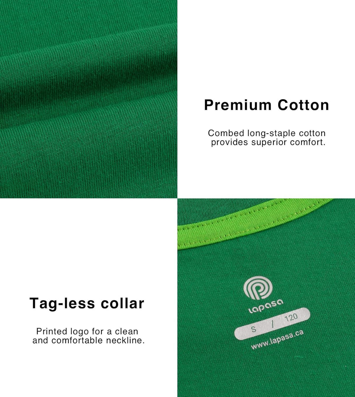LAPASA Kids T-Shirts Short Sleeve (4 Pack) 100% Cotton Plain Top Tees Boy & Girl Unisex Toddler