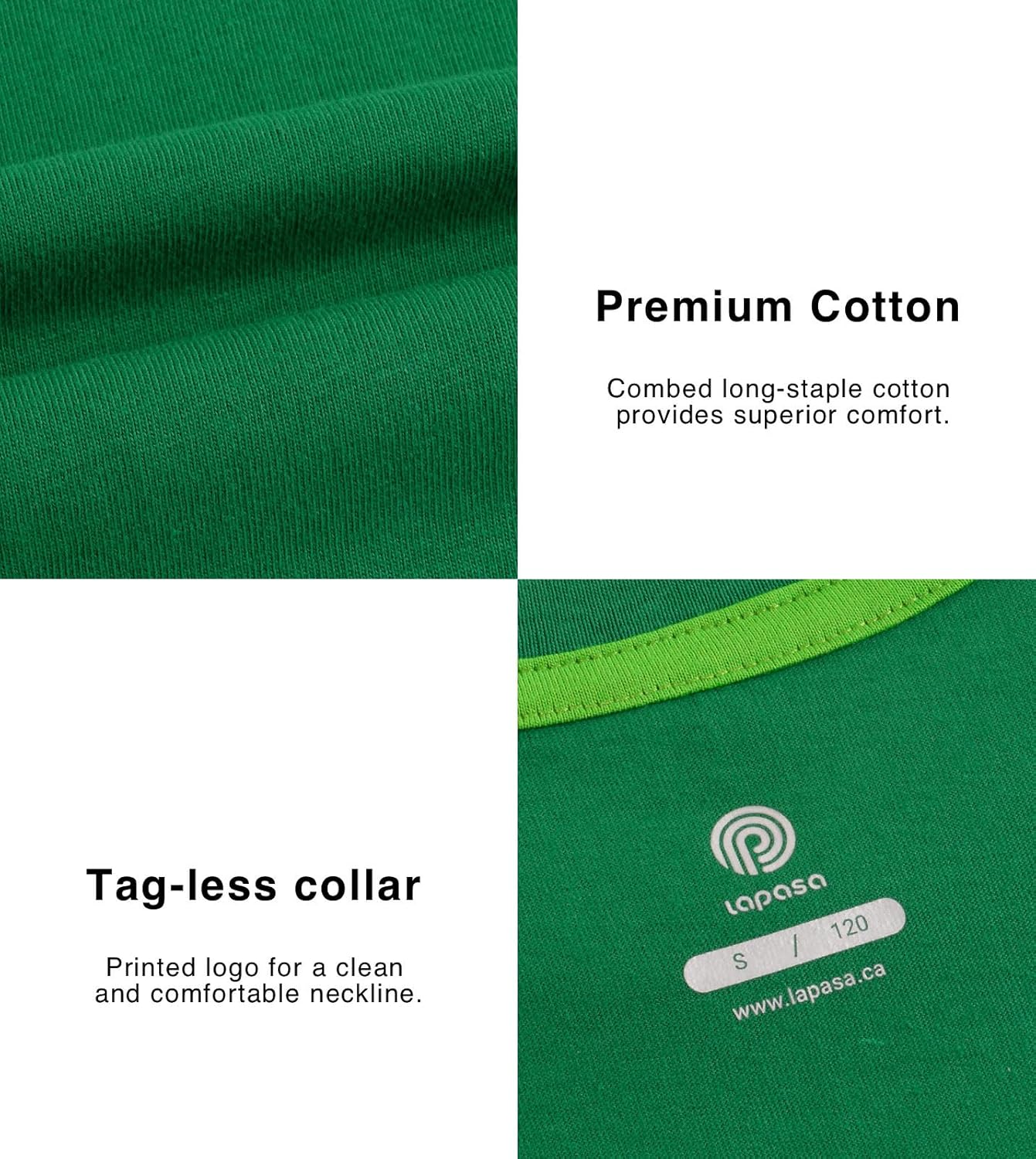LAPASA Kids T-Shirts Short Sleeve (4 Pack) 100% Cotton Plain Top Tees Boy & Girl Unisex Toddler