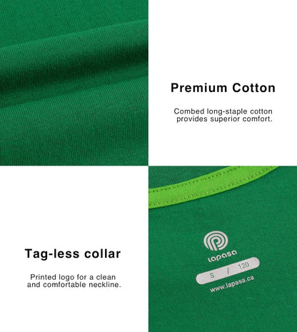 LAPASA Kids T-Shirts Short Sleeve (4 Pack) 100% Cotton Plain Top Tees Boy & Girl Unisex Toddler
