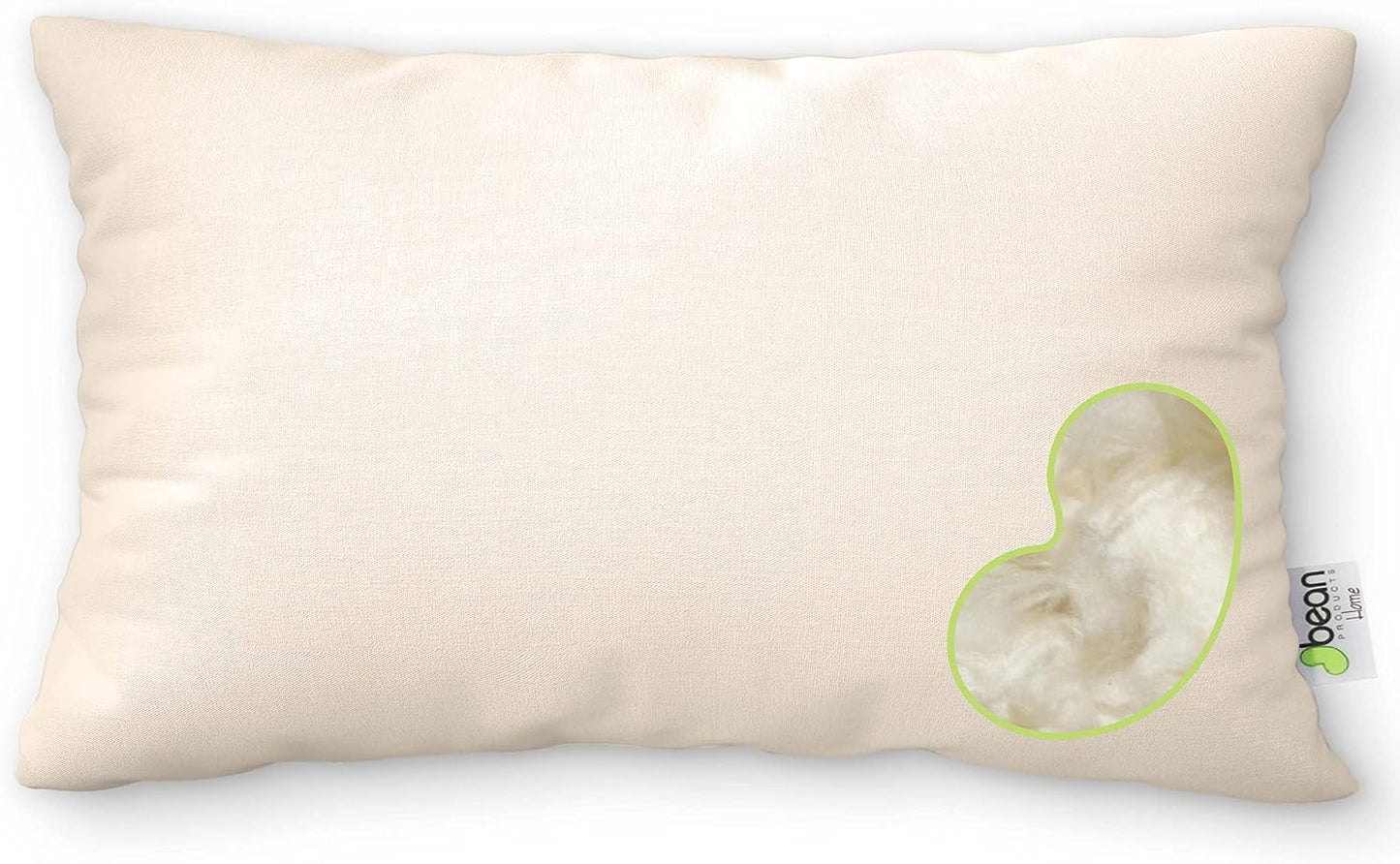 Bean Products Standard Organic Kapok Pillow + Natural Org Case - 20" x 26" - Organic Cotton