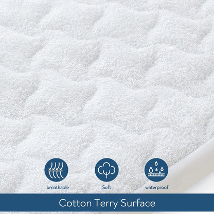 Mini Crib Mattress Protector Cover 38" x 24", 2 Pack Waterproof Mini Crib Mattress Pad Sheets for