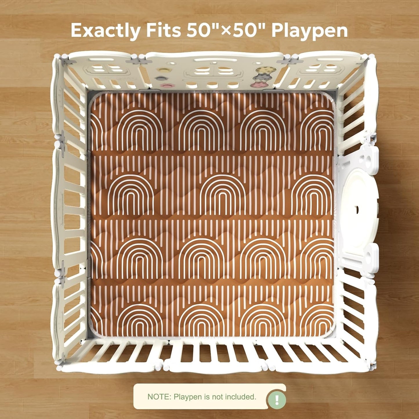 Soft Thicker Baby Mat for Floor 50"x50", Non-Slip Baby Play Mat, Easy to Clean 50x50 Playpen Mat