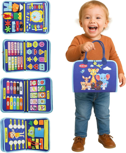 Montessori Busy Board - Ideal Busy Book Toddler Toys & Gifts for Boys & Girls, Toddler Travel